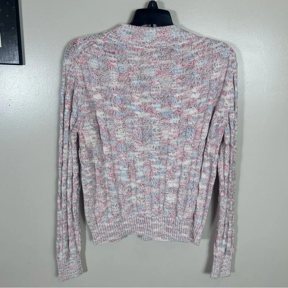 J. Crew Women's Pink and White Knit Sweater